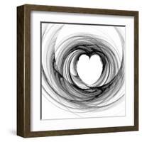 Black And White Sketch Heart-cycreation-Framed Art Print