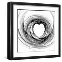 Black And White Sketch Heart-cycreation-Framed Art Print