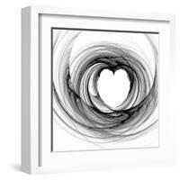 Black And White Sketch Heart-cycreation-Framed Art Print