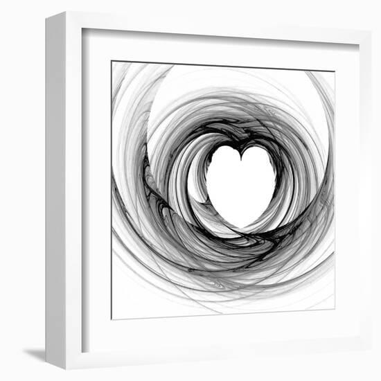 Black And White Sketch Heart-cycreation-Framed Art Print