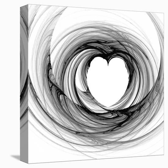 Black And White Sketch Heart-cycreation-Stretched Canvas