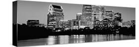 Black and White Skyline, Austin, Texas, USA-null-Stretched Canvas