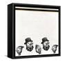 Black and White Snowmen-Kimberly Allen-Framed Stretched Canvas