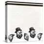 Black and White Snowmen-Kimberly Allen-Stretched Canvas