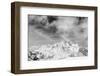 Black and White Snowy Mountains at Wind Day-BSANI-Framed Premium Photographic Print