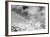 Black and White Snowy Mountains at Wind Day-BSANI-Framed Photographic Print