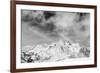 Black and White Snowy Mountains at Wind Day-BSANI-Framed Photographic Print