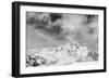 Black and White Snowy Mountains at Wind Day-BSANI-Framed Photographic Print