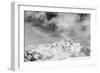 Black and White Snowy Mountains at Wind Day-BSANI-Framed Photographic Print