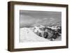 Black and White Snowy Mountains-BSANI-Framed Premium Photographic Print