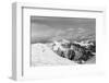 Black and White Snowy Mountains-BSANI-Framed Premium Photographic Print