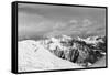 Black and White Snowy Mountains-BSANI-Framed Stretched Canvas