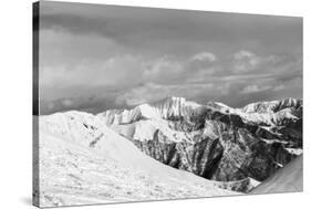 Black and White Snowy Mountains-BSANI-Stretched Canvas