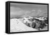 Black and White Snowy Mountains-BSANI-Framed Stretched Canvas