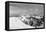 Black and White Snowy Mountains-BSANI-Framed Stretched Canvas