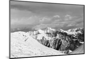 Black and White Snowy Mountains-BSANI-Mounted Photographic Print