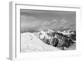 Black and White Snowy Mountains-BSANI-Framed Photographic Print