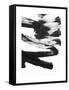 Black and White Strokes 5-Iris Lehnhardt-Framed Stretched Canvas