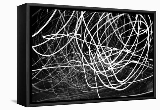 Black and White Swirls-null-Framed Stretched Canvas