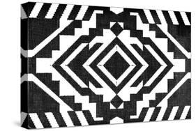 Black and White Textile Pattern-null-Stretched Canvas