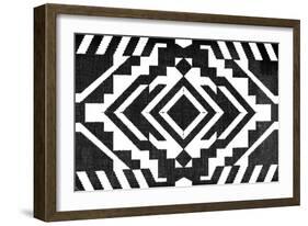 Black and White Textile Pattern-null-Framed Art Print