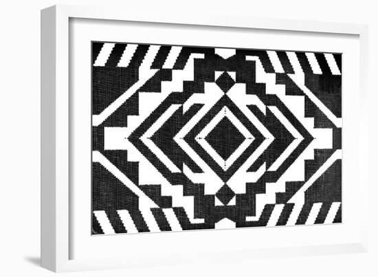 Black and White Textile Pattern-null-Framed Art Print