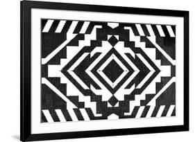 Black and White Textile Pattern-null-Framed Art Print