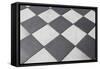 Black And White Tiled Floor-landio-Framed Stretched Canvas