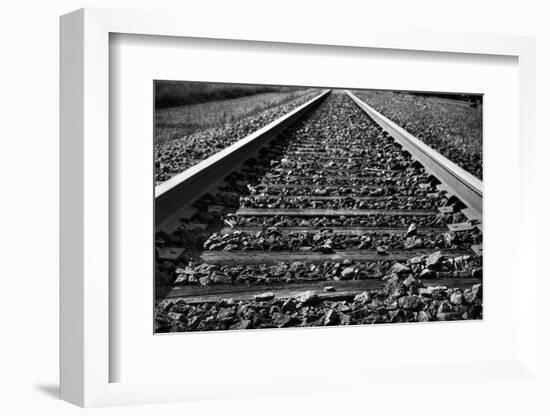 Black And White Train Tracks-Mirage3-Framed Photographic Print