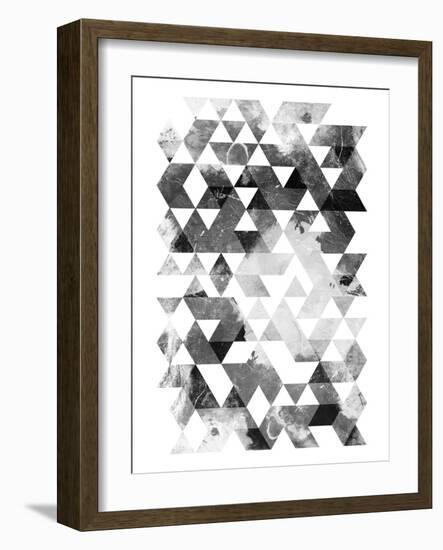 Black And White Triangles-OnRei-Framed Art Print