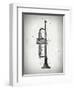 Black and White Trumpet-Dan Sproul-Framed Art Print