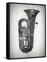 Black and White Tuba-Dan Sproul-Framed Stretched Canvas
