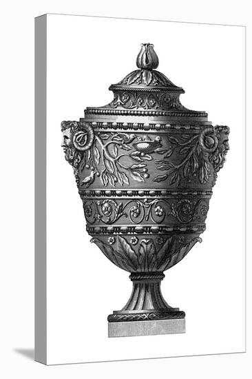 Black and White Urn II-null-Stretched Canvas