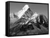 Black and White View of Ama Dablam - Way to Everest Base Camp - Nepal-Daniel Prudek-Framed Stretched Canvas