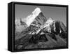 Black and White View of Ama Dablam - Way to Everest Base Camp - Nepal-Daniel Prudek-Framed Stretched Canvas