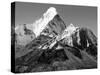 Black and White View of Ama Dablam - Way to Everest Base Camp - Nepal-Daniel Prudek-Stretched Canvas