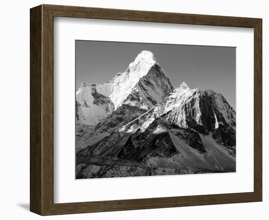 Black and White View of Ama Dablam - Way to Everest Base Camp - Nepal-Daniel Prudek-Framed Photographic Print