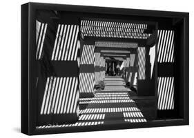 Black and White Walkway Scottsdale Arizona-null-Framed Poster