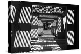 Black and White Walkway Scottsdale Arizona-null-Stretched Canvas