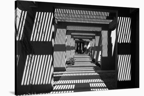 Black and White Walkway Scottsdale Arizona-null-Stretched Canvas