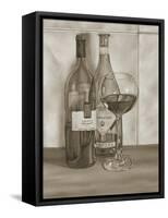 Black and White Wine Series I-Jennifer Goldberger-Framed Stretched Canvas