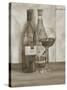 Black and White Wine Series I-Jennifer Goldberger-Stretched Canvas