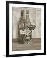 Black and White Wine Series I-Jennifer Goldberger-Framed Art Print