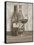 Black and White Wine Series I-Jennifer Goldberger-Framed Stretched Canvas