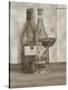 Black and White Wine Series I-Jennifer Goldberger-Stretched Canvas