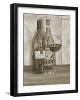 Black and White Wine Series I-Jennifer Goldberger-Framed Art Print