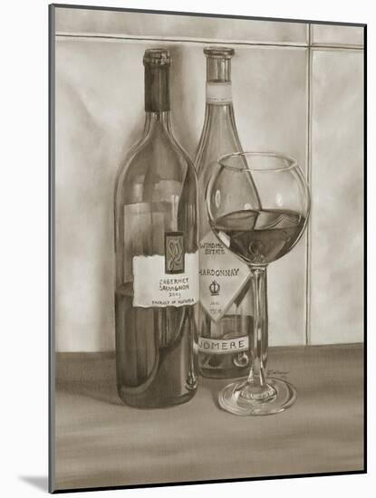 Black and White Wine Series I-Jennifer Goldberger-Mounted Art Print