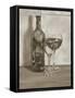 Black and White Wine Series II-Jennifer Goldberger-Framed Stretched Canvas