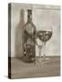 Black and White Wine Series II-Jennifer Goldberger-Stretched Canvas