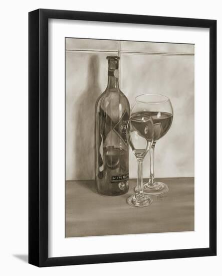 Black and White Wine Series II-Jennifer Goldberger-Framed Art Print